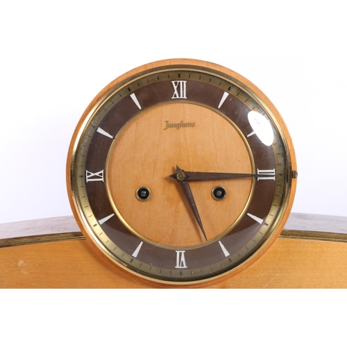 128 - Junghans mid-century design mantel clock, 46cm wide.