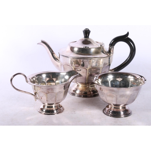 25 - Four piece EPNS half reeded teaset, and another teaset.