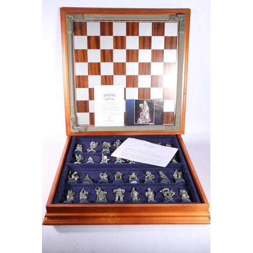 46 - The Fantasy of the Crystal chess set complete with pewter pieces set with sparkling faceted crystals... 