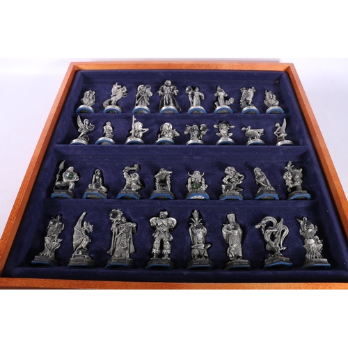 46 - The Fantasy of the Crystal chess set complete with pewter pieces set with sparkling faceted crystals... 