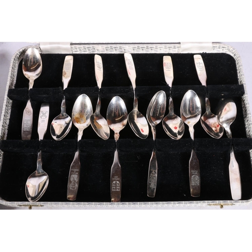 54 - Four cased sets of cutlery to include Canadian teaspoons, fish knives and forks, cake knives, sugar ... 