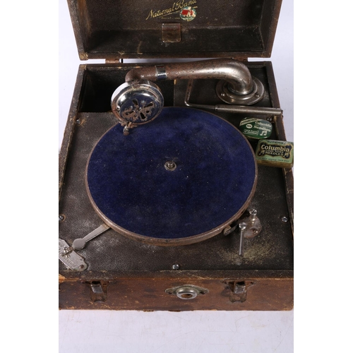 63 - National Band gramophone and records, along with a photograph album.