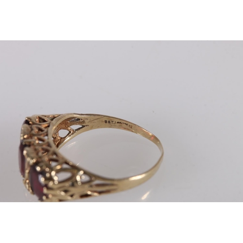 110 - Four 9ct gold dress rings, 14.6g gross.