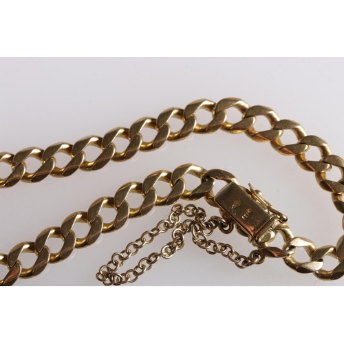 154 - 18ct gold flat link bracelet, 16cm, 17.9g.