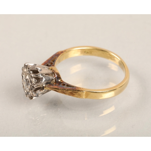 68 - Ladies 18ct gold diamond solitaire ring, central stone 0.4 carat set in an illusion setting on an 18... 