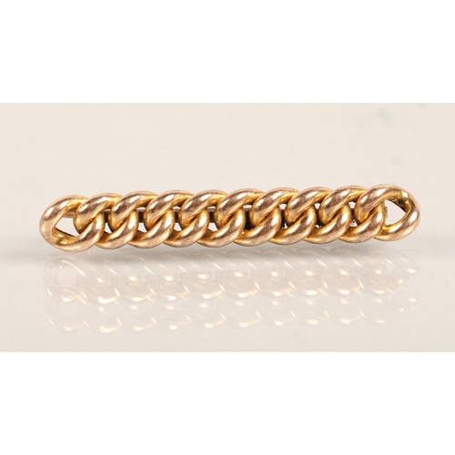 77 - 15ct marked gold chain design pin brooch, 5.1g