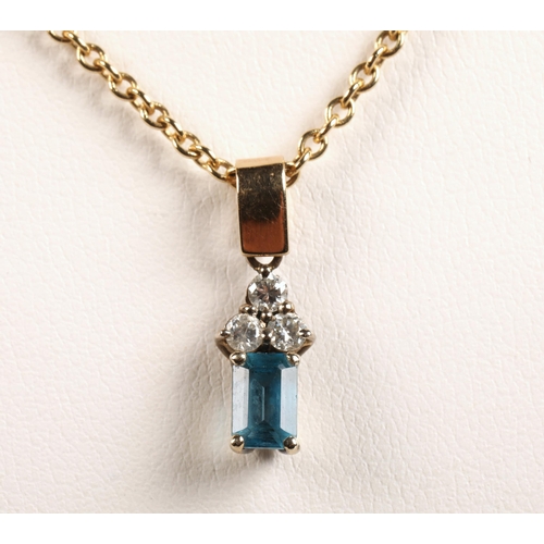 80 - Diamond and topaz set pendant on a 9ct gold chain