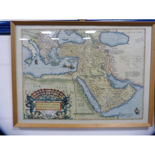 10 - Two antique-style framed coloured maps.