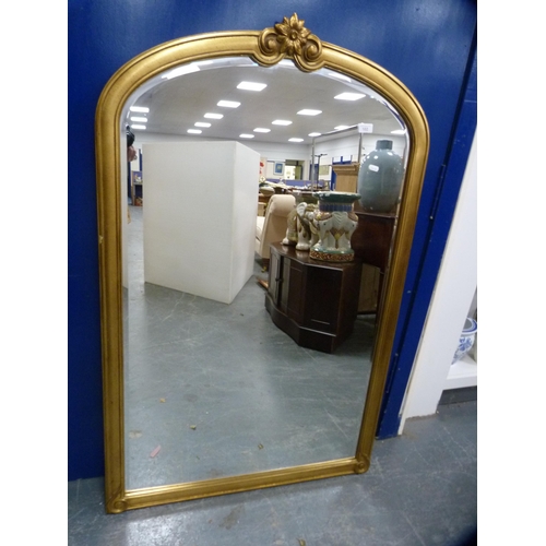 102 - Gilt overmantel mirror.