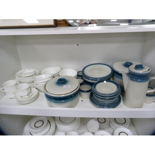 116 - Wedgwood 'Blue Pacific' part dinner set, set of Wedgwood 'Insignia' bowls etc (one shelf).