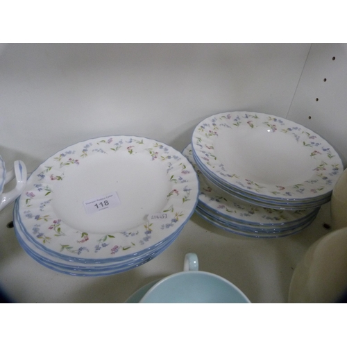 118 - Royal Worcester part tea and breakfast set etc (one shelf).