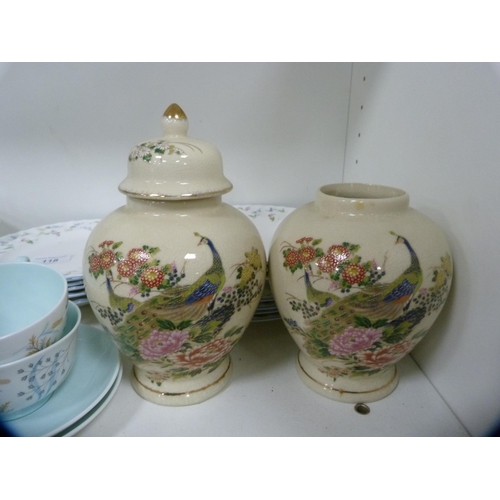 118 - Royal Worcester part tea and breakfast set etc (one shelf).