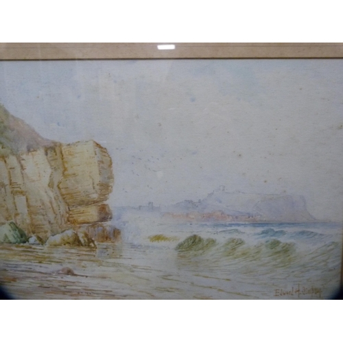 16 - Edward H SimpsonRocky headlandSigned, watercolour, and a framed print.