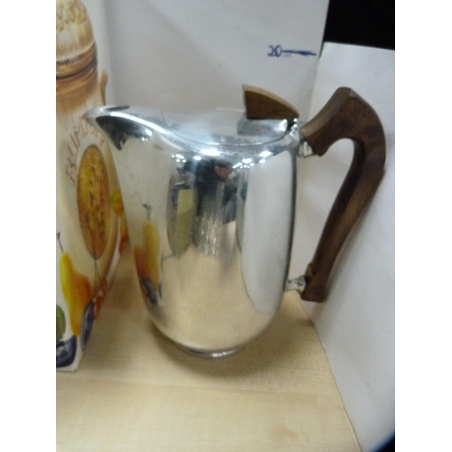 180 - Picquot ware hot water jug, Rumtopf, commemorative cup and saucer etc.