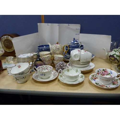 19 - Assorted teawares to include Plant Tuscan coffee set, blue and white ware, Caithness paperweight and... 