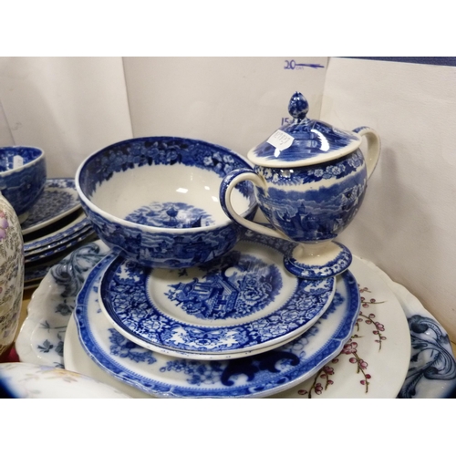 19 - Assorted teawares to include Plant Tuscan coffee set, blue and white ware, Caithness paperweight and... 