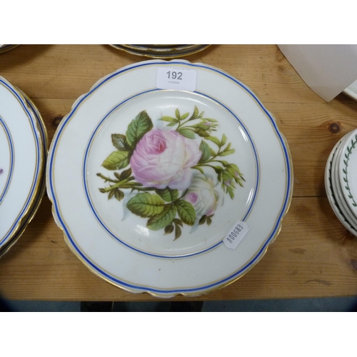 192 - Porcelain fruit set decorated with botanical specimens on a white ground.  (14)