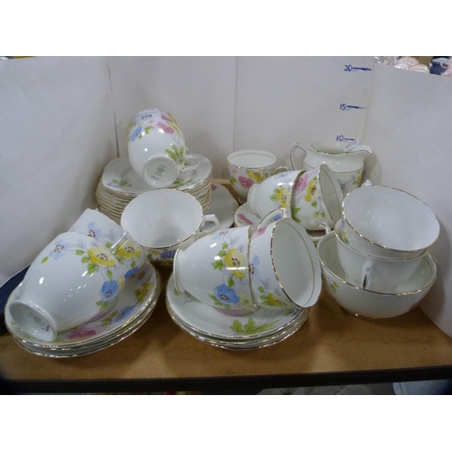 208 - Rosina floral decorated part tea set.