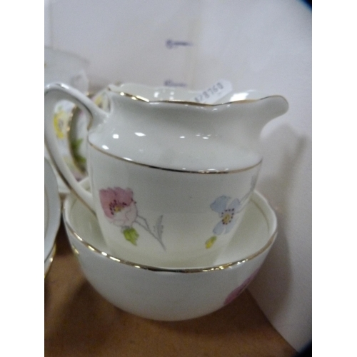 208 - Rosina floral decorated part tea set.