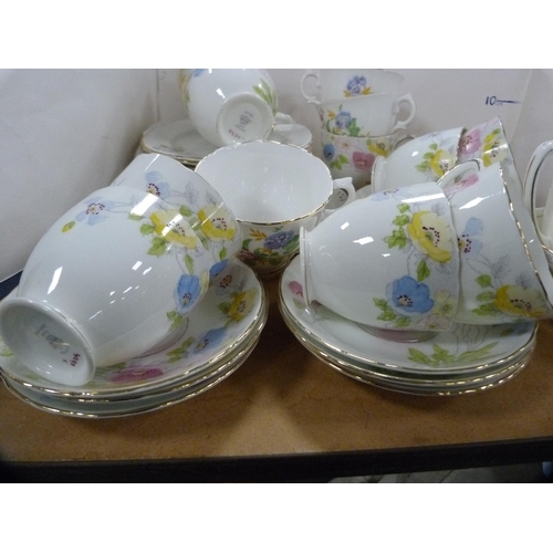 208 - Rosina floral decorated part tea set.