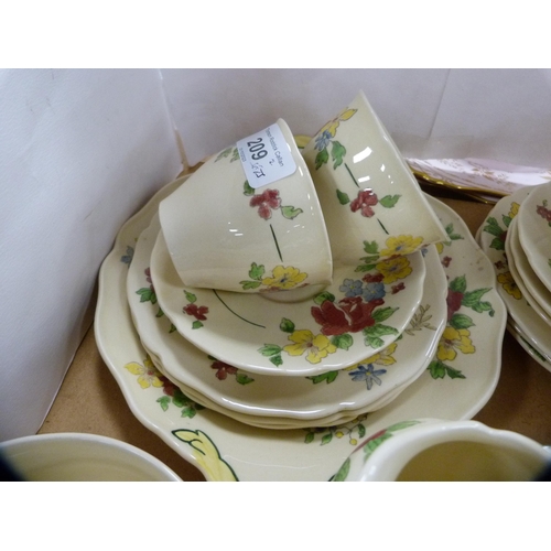 209 - Royal Doulton 'Henley' pattern part tea set and a Susie Cooper coffee set.