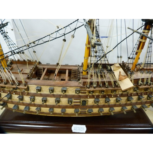 21 - Two model boats, 'Destiny' and 'HMS Victory'.  (2)