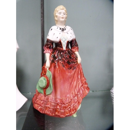 234 - Paragon figure, 'Lady Cynthia', Coalport figure, 'Lorraine', Royal Doulton Images figure of a bride ... 