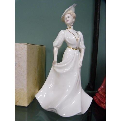 234 - Paragon figure, 'Lady Cynthia', Coalport figure, 'Lorraine', Royal Doulton Images figure of a bride ... 