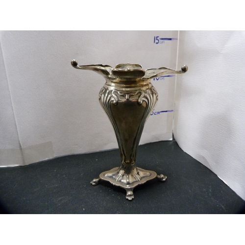 248 - Art Nouveau silver spill vase, hallmarks for London, 130.6g gross.