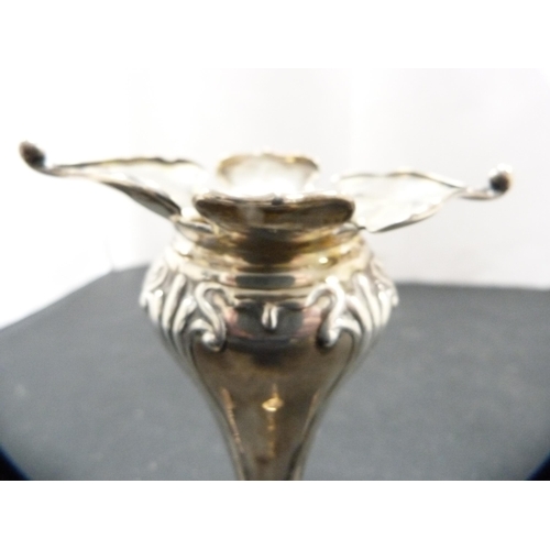 248 - Art Nouveau silver spill vase, hallmarks for London, 130.6g gross.