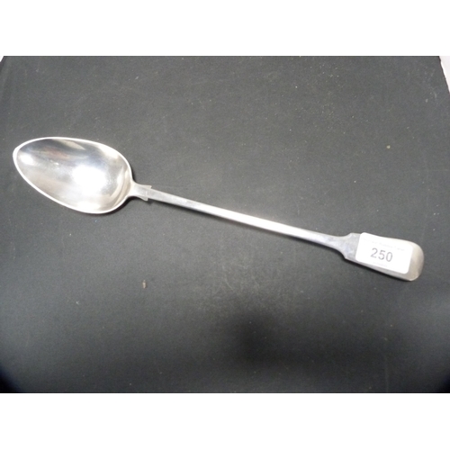 250 - Regency silver serving spoon, hallmarks for London.