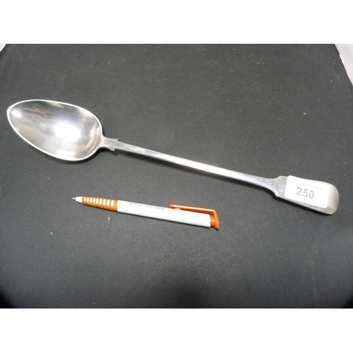 250 - Regency silver serving spoon, hallmarks for London.