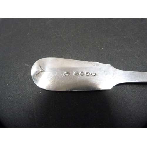 250 - Regency silver serving spoon, hallmarks for London.