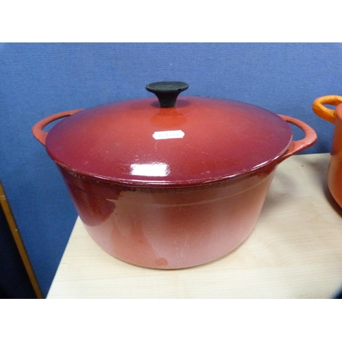 34 - Three Le Creuset casseroles.