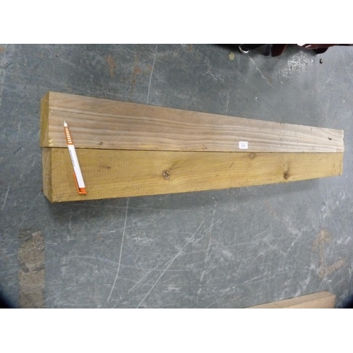 373 - Two blocks of pine and an oak plank.