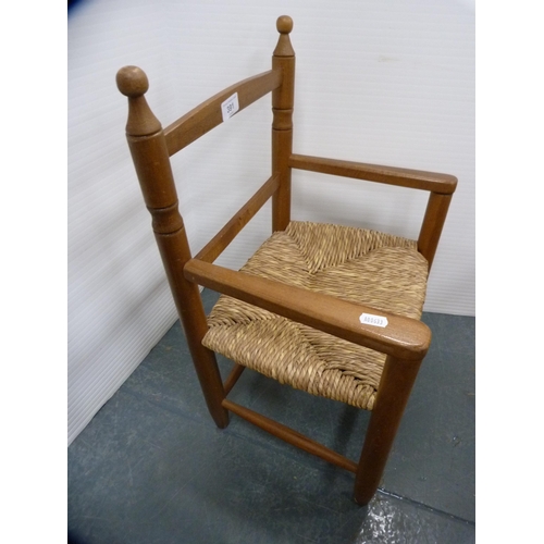 391 - Arts & Crafts-style child's chair and another child's chair with woven seat.  (2)