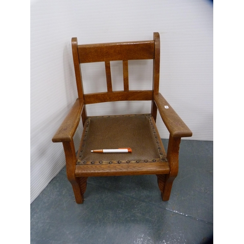 391 - Arts & Crafts-style child's chair and another child's chair with woven seat.  (2)