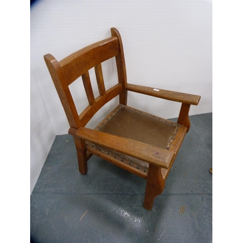 391 - Arts & Crafts-style child's chair and another child's chair with woven seat.  (2)