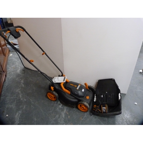 397 - Worx cordless lawnmower.