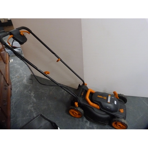 397 - Worx cordless lawnmower.