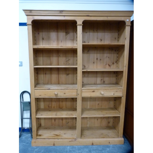 401 - Large modern pine open bookcase.