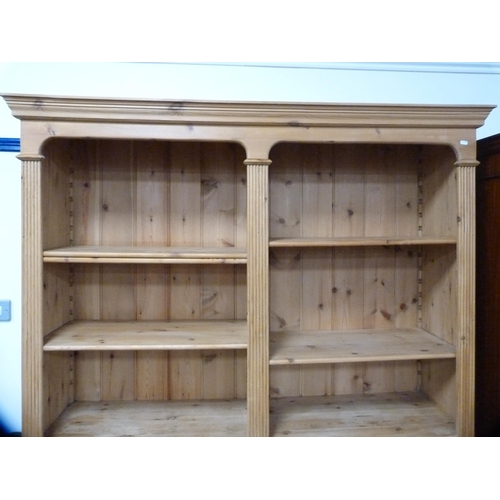 401 - Large modern pine open bookcase.