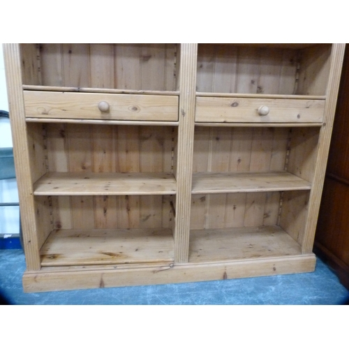 401 - Large modern pine open bookcase.