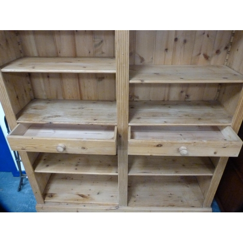 401 - Large modern pine open bookcase.