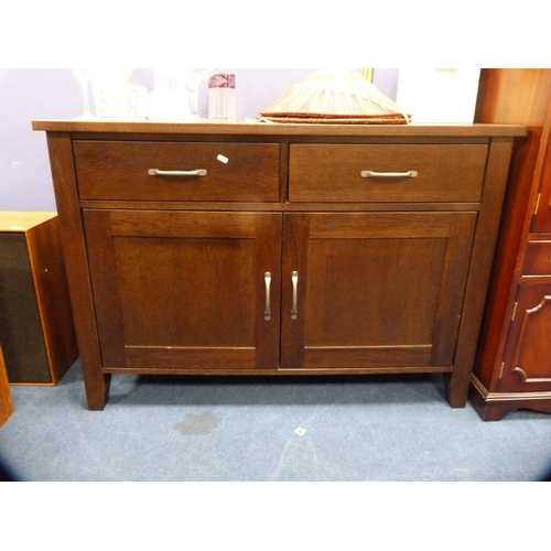 408 - Contemporary oak-veneered sideboard.