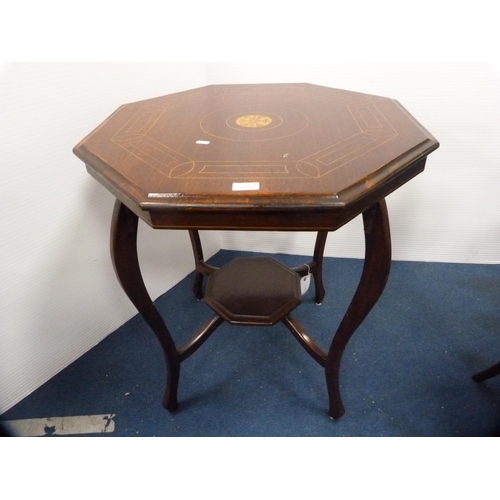 413 - Edwardian octagonal inlaid window table.