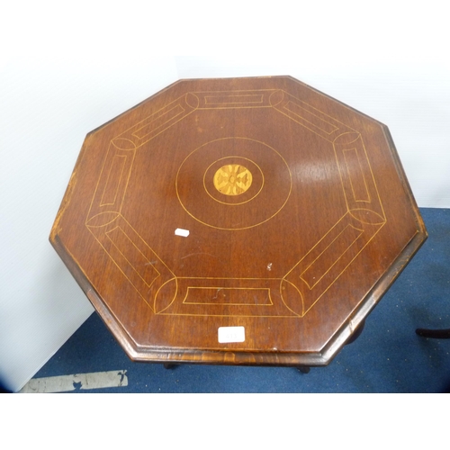 413 - Edwardian octagonal inlaid window table.