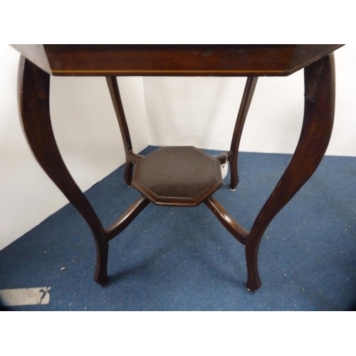 413 - Edwardian octagonal inlaid window table.