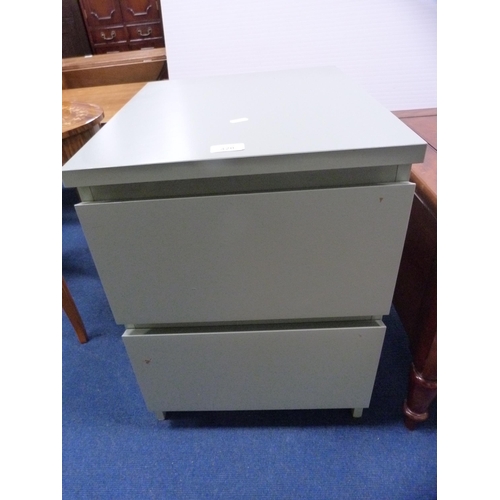 420 - Modern green two-drawer chest.