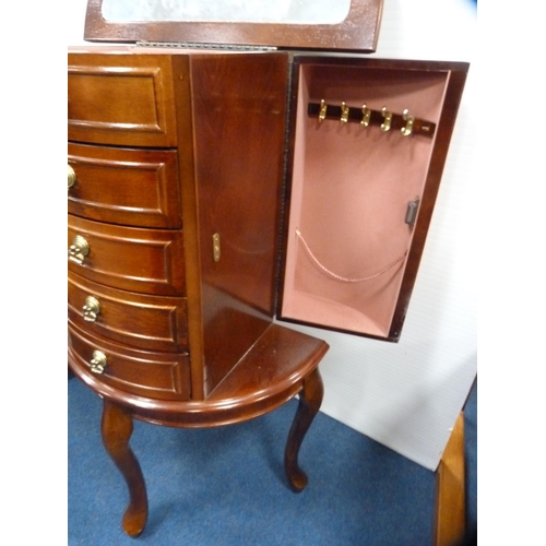 422 - Reproduction demi-lune jewellery cabinet.